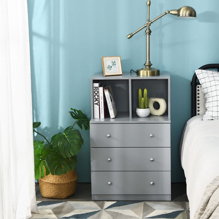 3-Drawer Dresser with 2 Open Compartments for Living Room Bedroom