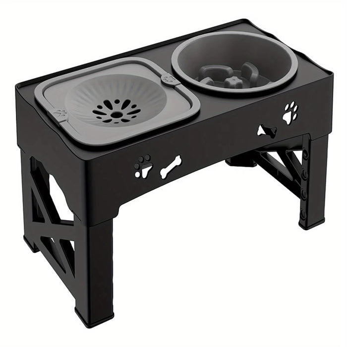 SEDOL Raised Dog Bowl Stand – Adjustable Double Pet Feeder with Elevated Bowls for Cats & Dogs, Foldable High Stand for Small, Medium & Large Pets