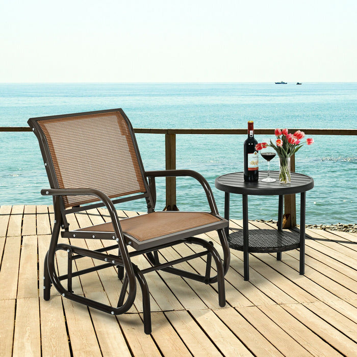 Glider Rocking Chair – Outdoor Swing Seat with Steel Frame & Breathable Fabric