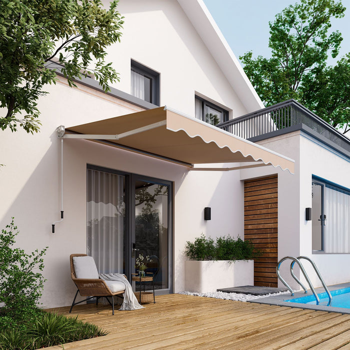 10x8ft Retractable Awning with Crank Handle