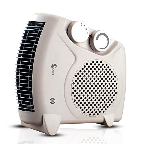Sedol 2KW Upright or Flatbed Electric Fan Heater with 2 Heat Settings - White