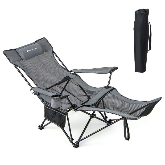 Camping Lounge Chair with Detachable Footrest