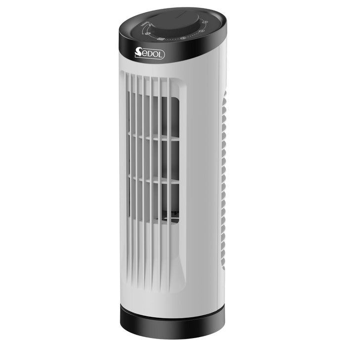 Sedol 13" Portable Mini Tower Fan - 70° Oscillating Fan with 3 Speed Settings