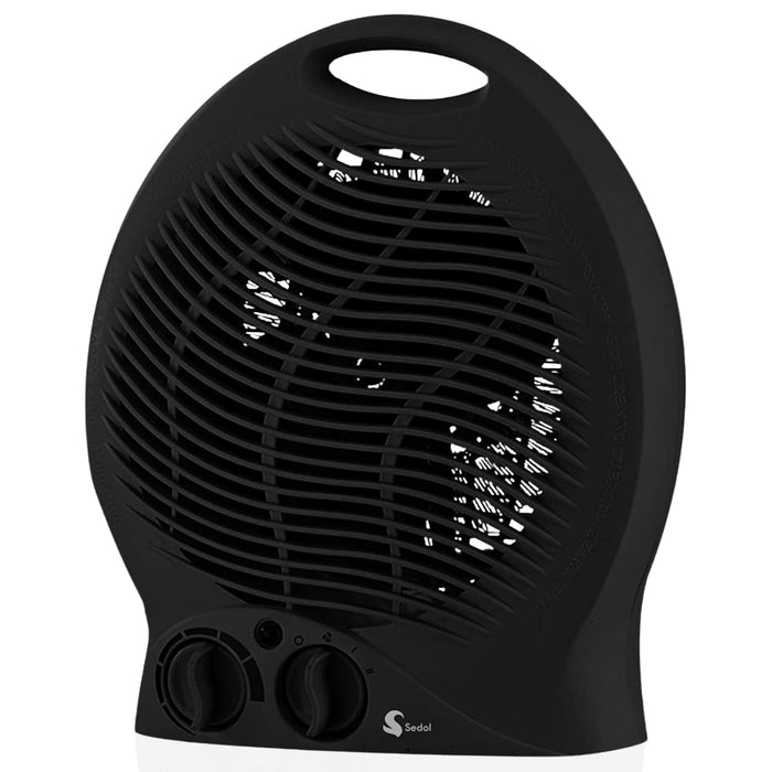 SEDOL 2KW Electric Fan Heater - Black