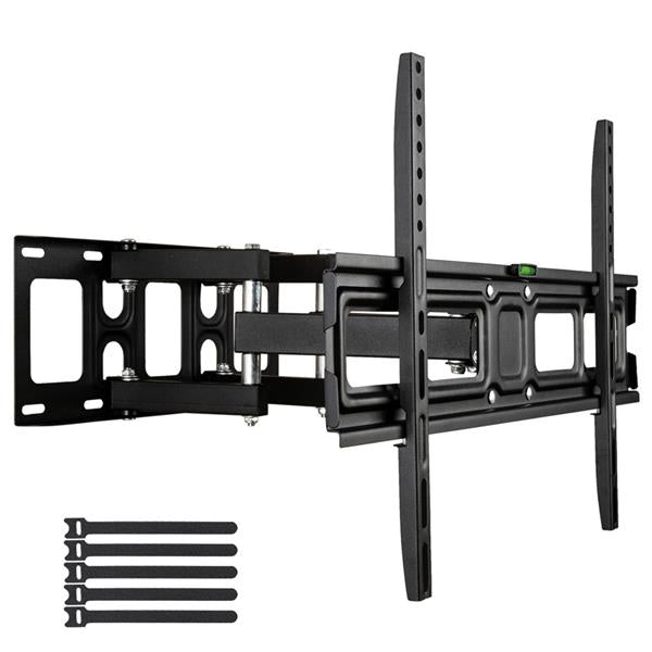 TV Stand for 32–70 Inch Screens – Double Arm Mount with Large Base, Height Adjustable, Swivel Tilt Bracket