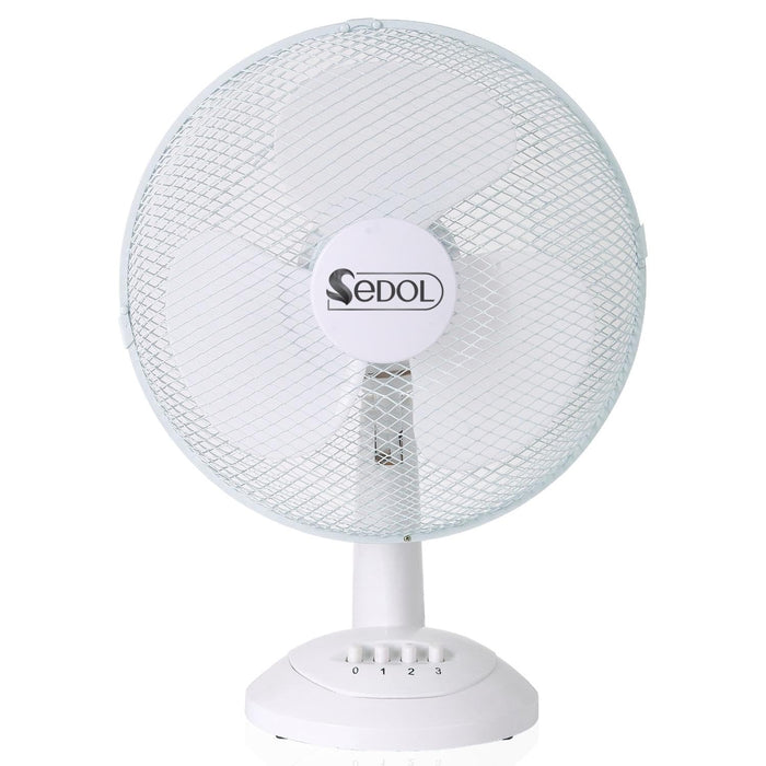 SEDOL 12" Desk Fan - Portable Electric Fan with 3 Speed Settings