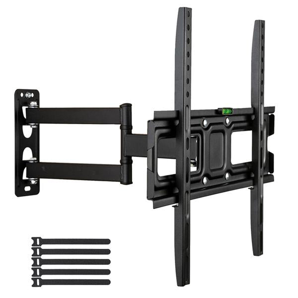 TV Stand for 32–65 Inch Screens – Single Arm Swivel Mount with Small Base, Tilt & Height Adjustable Bracket