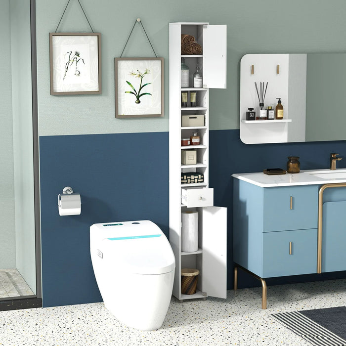 180CM Tall Freestanding Bathroom Cabinet with 2 Doors and 1 Drawer