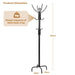 Modern Freestanding Metal Coat Stand with 12 Hooks