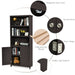 Wooden Tall Bookcase with 3-Tier Storage Cabinet
