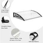 120x80cm Door Canopy – Outdoor Rain Cover Awning for Front Door, Window or Patio (White/Black)