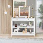 3-Tier Console Table with 1 Drawer and 2 Storage Shelves