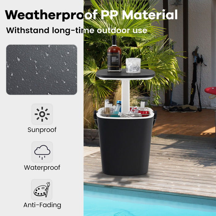 Portable Cooler Side Table – 3-in-1 Ice Chest, Side Table & Bottle Opener Unit