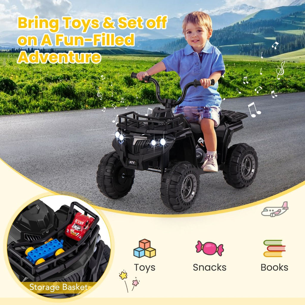 6V Kids Quad Ride-On – One-Button Start ATV with Tread Tires & MP3 Player