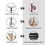 Modern Freestanding Metal Coat Stand with 12 Hooks