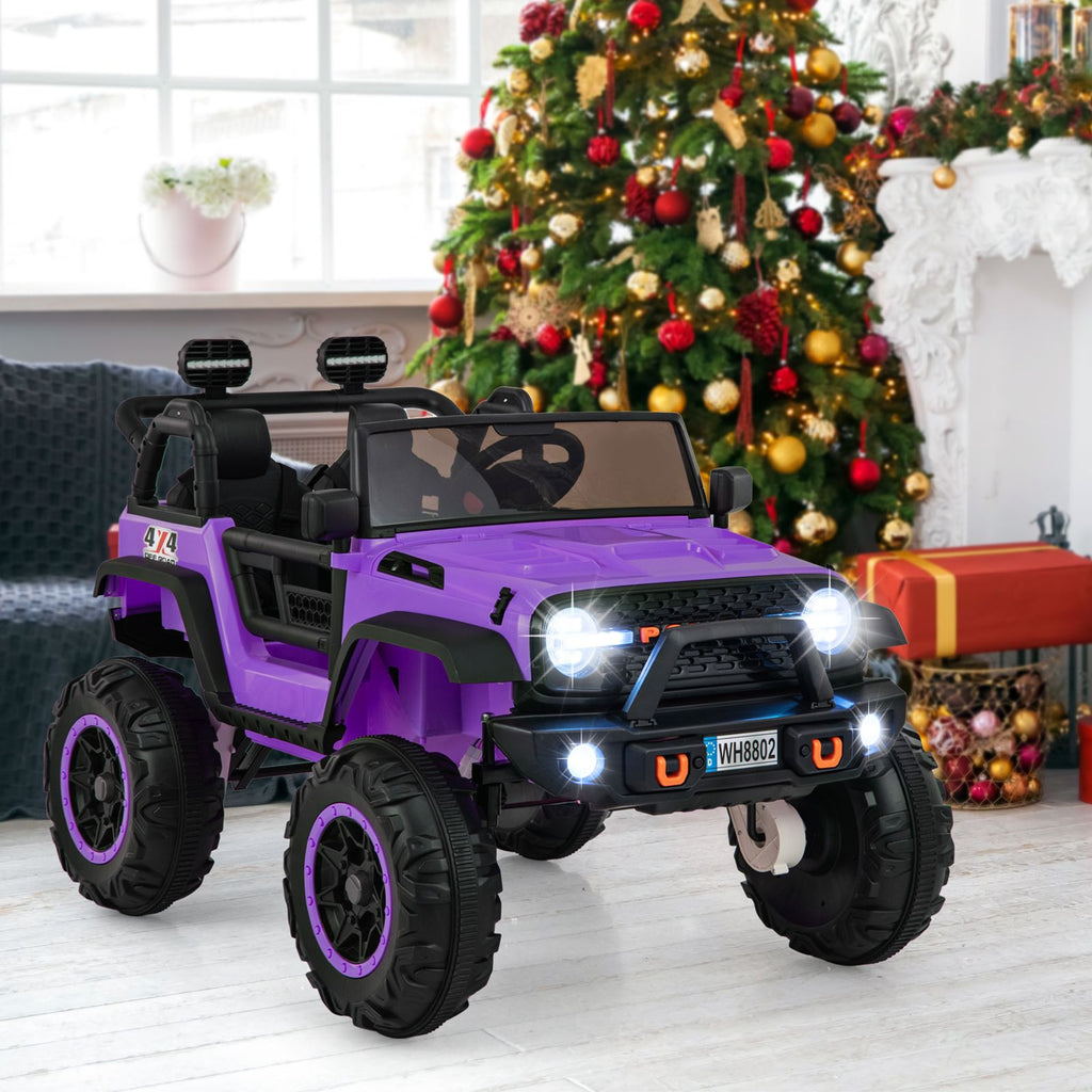 SEDOL 2-Seater 24V Kids Ride-On Truck with 4-Motor 4WD System Parental Remote Control 3-Point Safety Harness and Bonus Digging Shovel – 50kg Capacity