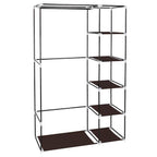 67" Portable Clothes Wardrobe – Fabric Closet with Hanging Rod (Dark Brown)