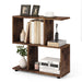 2-Tier Irregular Storage Shelf Wood Shelving Units with 4 Compartments