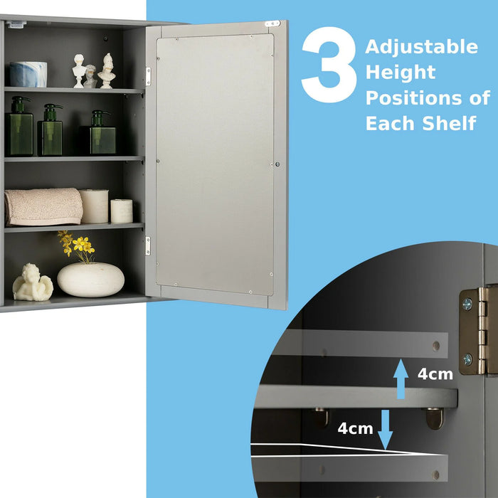 3-Tier Mirrored Wall Mounted Bathroom Cabinet