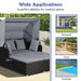 Rattan Daybed with Retractable Canopy, Cushions & Side Trays