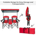 Double Folding Camping Chair with Canopy and Armrests