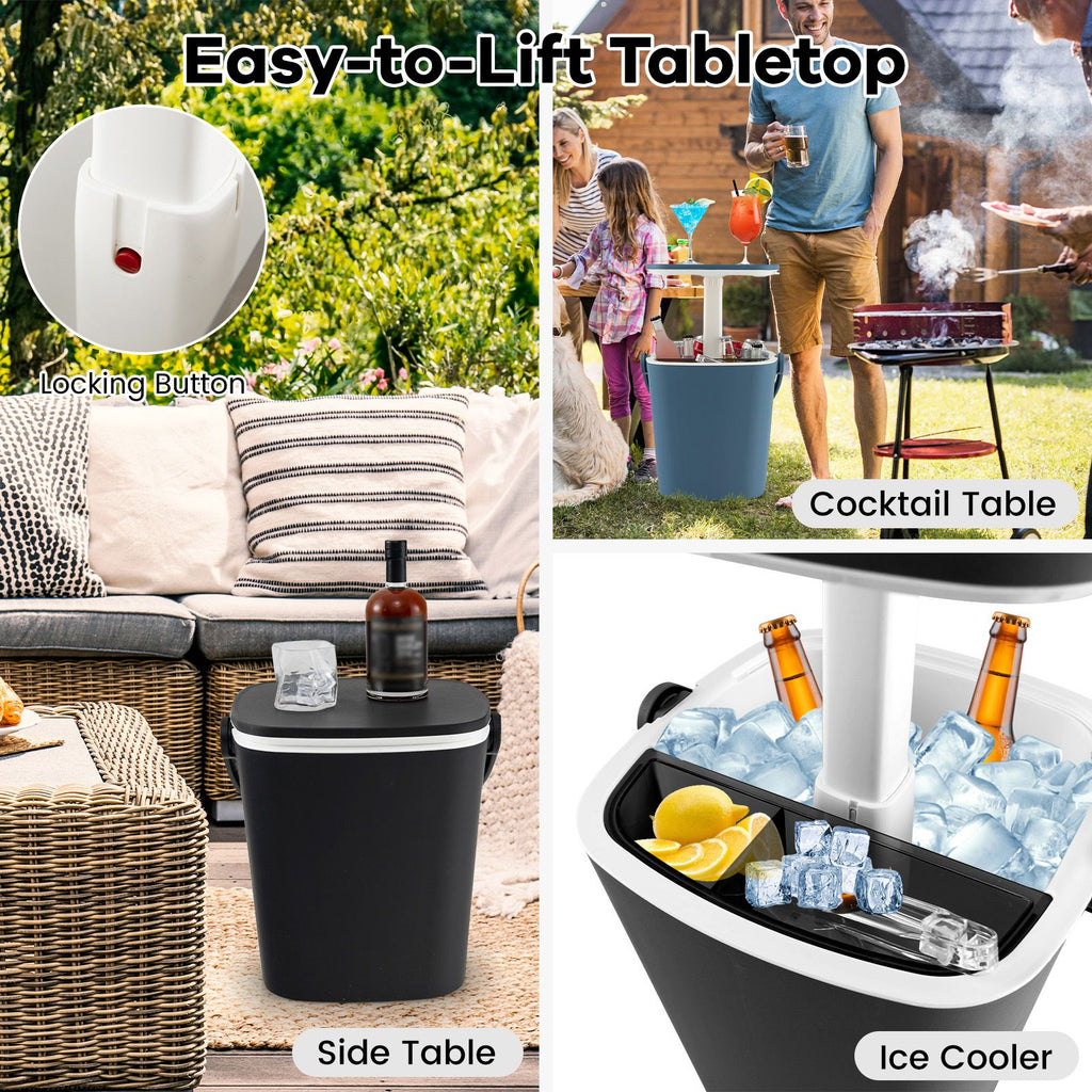 Portable Cooler Side Table – 3-in-1 Ice Chest, Side Table & Bottle Opener Unit