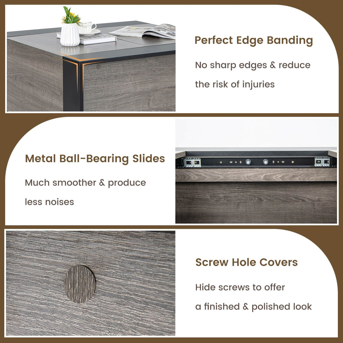 92Cm Square Coffee Table with Sliding Top and Hidden Compartment
