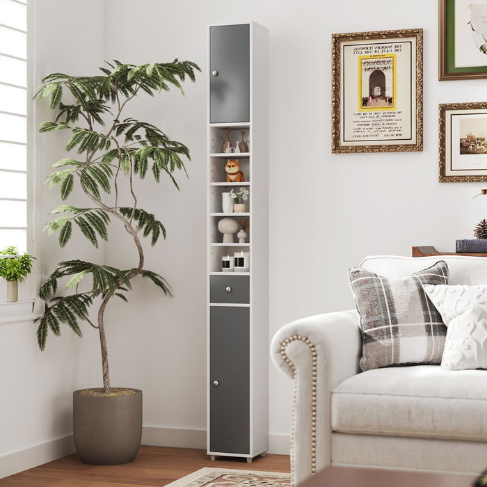 180CM Tall Freestanding Bathroom Cabinet with 2 Doors and 1 Drawer