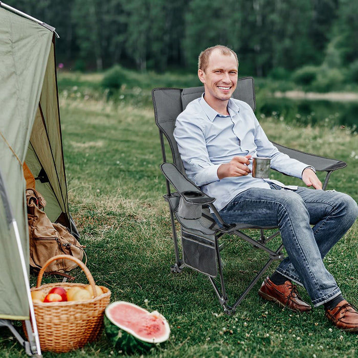 Camping Lounge Chair with Detachable Footrest