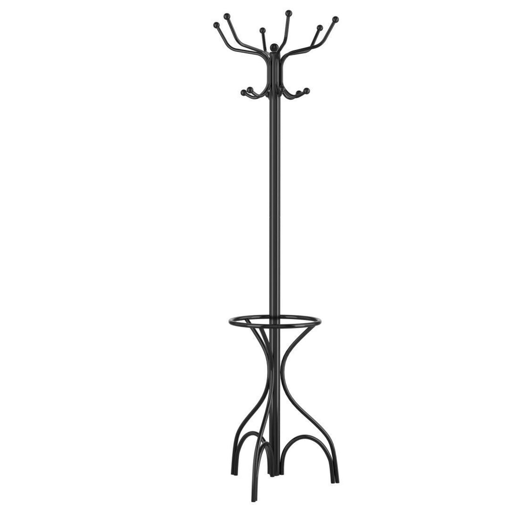Modern Freestanding Metal Coat Stand with 12 Hooks
