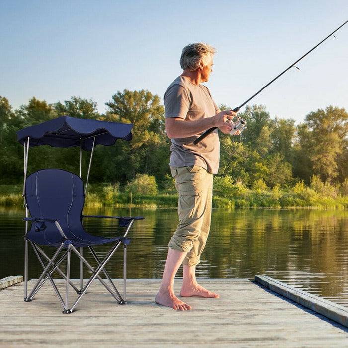 Folding Camping Chair with Shade Canopy