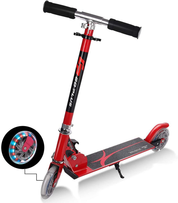 Aluminium Folding Stunt Scooter with LED Wheels – Kids T-Bar Kick Scooter
