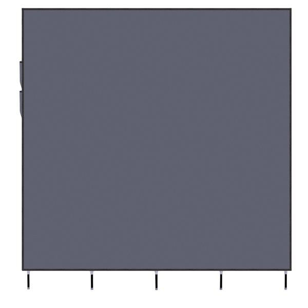 67" Portable Clothes Wardrobe – 12-Shelf Fabric Closet Organiser (Grey)