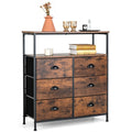 2-Tier Dresser with 6 Removable Fabric Drawers and Wooden Top