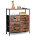 2-Tier Dresser with 6 Removable Fabric Drawers and Wooden Top