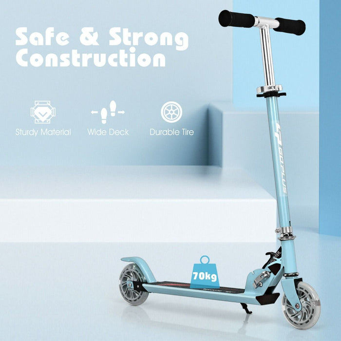 Aluminium Folding Stunt Scooter with LED Wheels – Kids T-Bar Kick Scooter