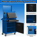 High-Capacity Rolling Tool Cabinet – Lockable Wheels, Metal 2‑in‑1 Chest & Base