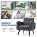 Mid-Century Modern Upholstered Accent Chair with Rubber Wood Legs