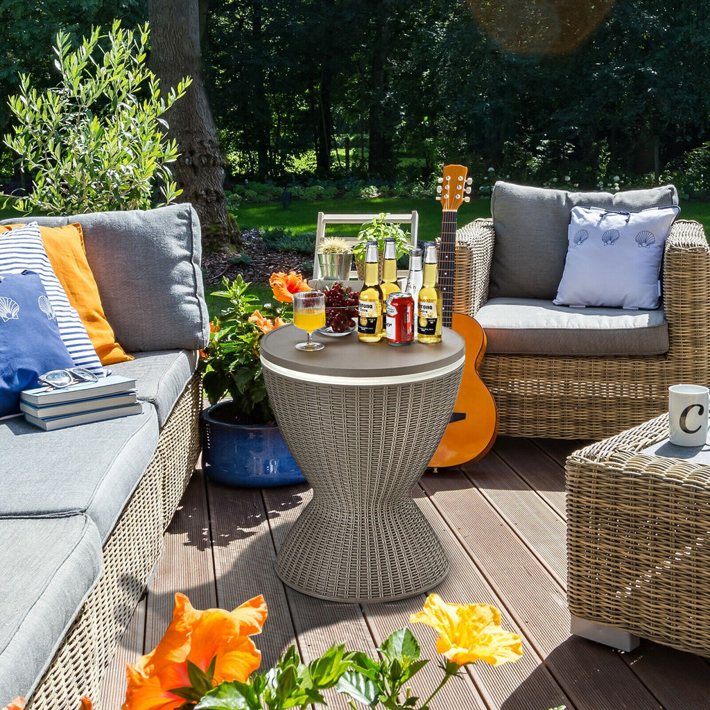 30L Patio Ice Cooler Table – Outdoor Drinks Storage