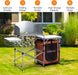Camping Kitchen Table with Storage & Windscreen – Folding BBQ & Prep Station