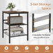 3 Tier Industrial Styled Side Table Bedside Table