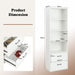 6-Tier Modern Wooden Bookshelf with 4 Open Shelves and 2 Drawers