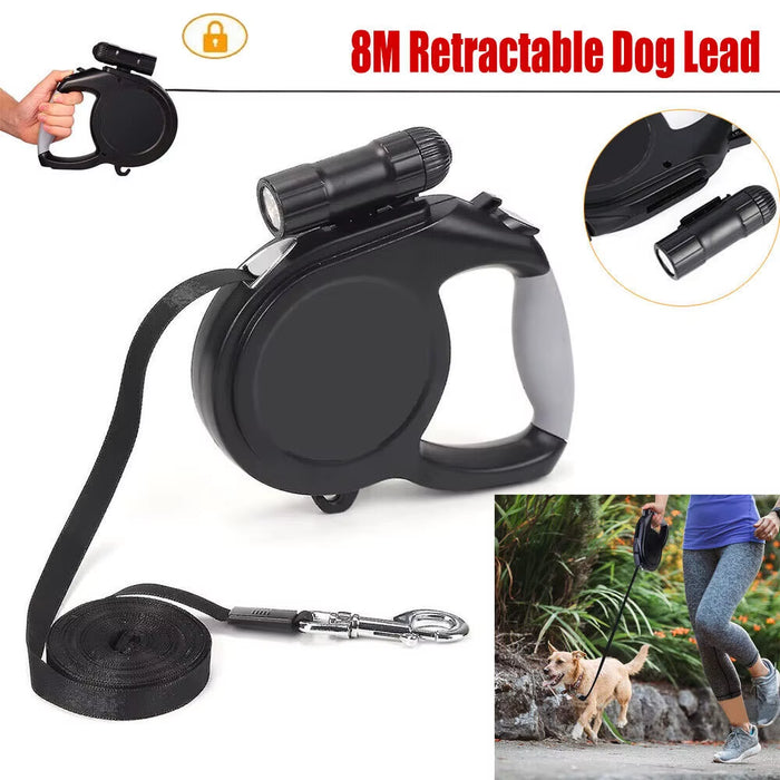SEDOL Heavy Duty Retractable Dog Leash – 8M Automatic Extendable Lead for Large Dogs up to 50KG, Durable Nylon Pet Walking Leash with Lock & Grip Handle