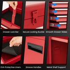 High-Capacity Rolling Tool Cabinet – Lockable Wheels, Metal 2‑in‑1 Chest & Base