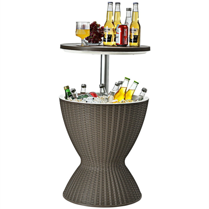 30L Patio Ice Cooler Table – Outdoor Drinks Storage