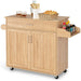 Rolling Kitchen Storage Trolley with Adjustable Shelf and Drawer