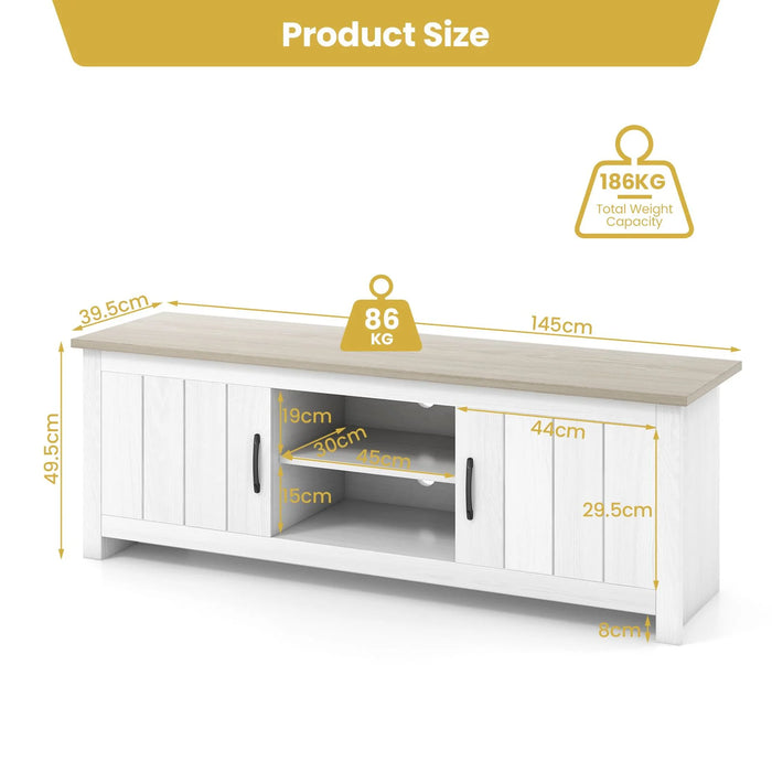 TV Stand with 2 Doors and Storage Shelves for Tvs up to 65 Inches