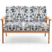 2-Seater Wooden Upholstered Loveseat with Rubber Wood Armrests