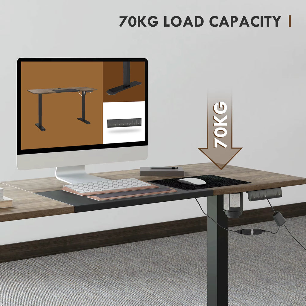 SEDOL Large Electric Standing Desk 140x70cm Height Adjustable Sit-to-Stand Workstation with 4 Smart Memory Presets Anti-Collision System and Cable Management