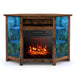 Corner TV Stand with Fireplace Insert and LED Lights
